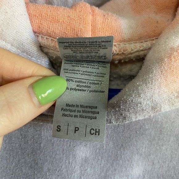 Navy and Peach Tie Dye Pullover - Picture 3 of 5